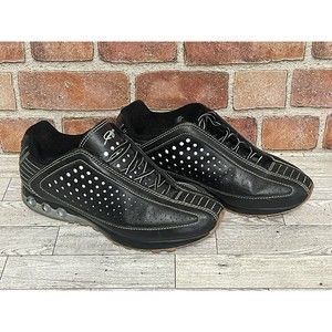 Rare Fubu Mens Athletic Shoes Black Low Top Lace Up Sneakers (Sz 10) All Leather